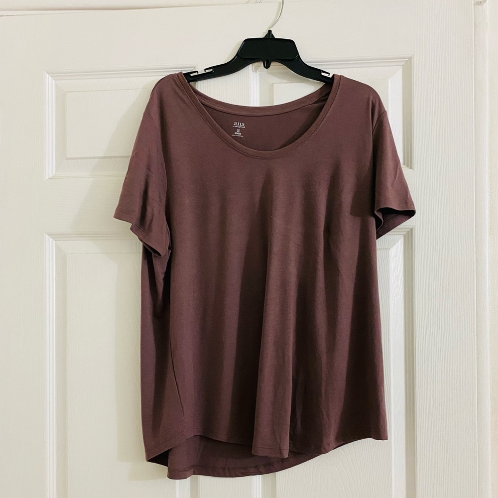 A. N. A Chocolate Tee Shirt Size 0X